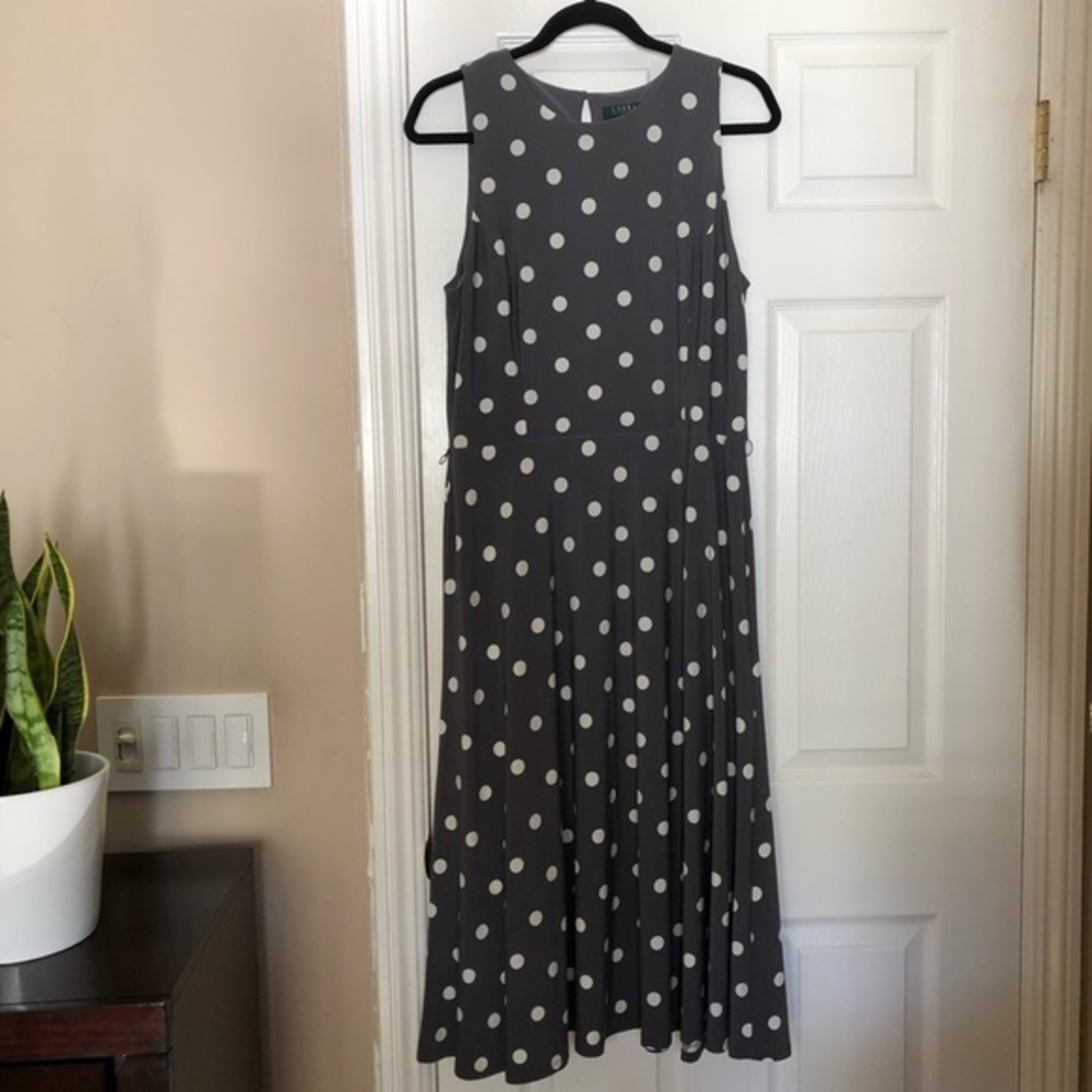 Lauren Ralph Lauren | Polka Dot Dress | Grey | Size 12